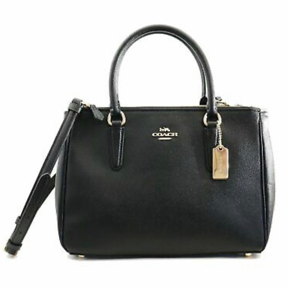 Coach F44958 Surrey Carryall Leather Black Satchel